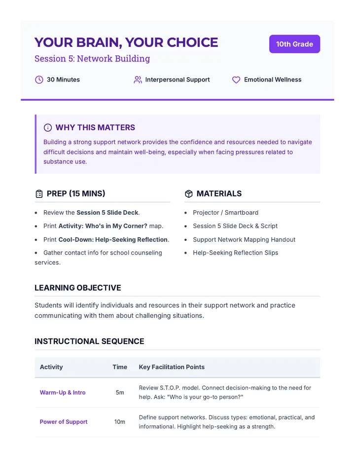 Network Building Lesson Plan