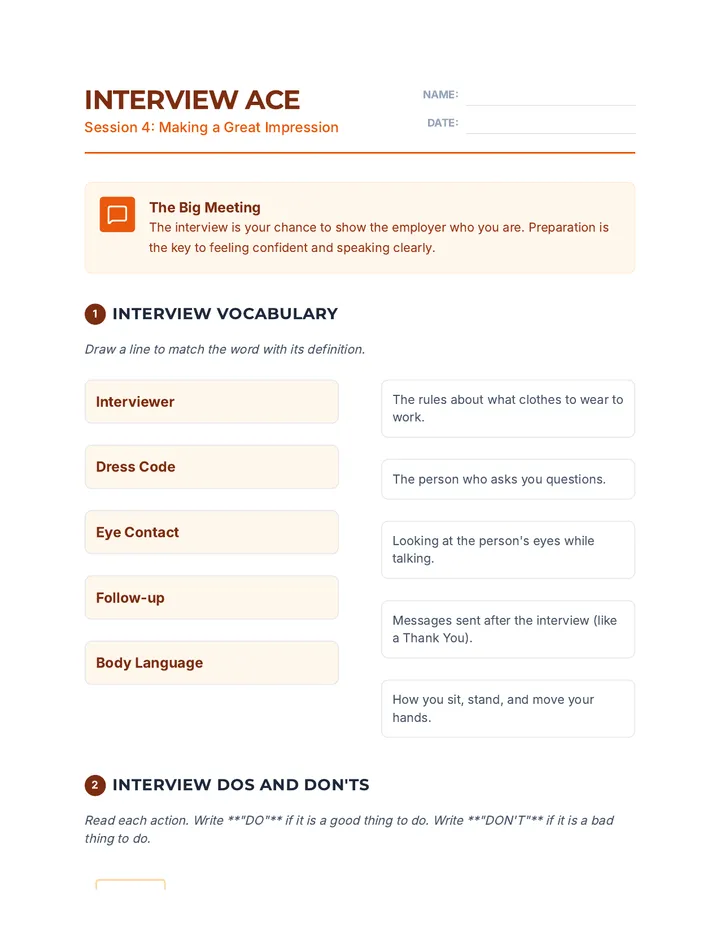 Interview Prep Worksheet