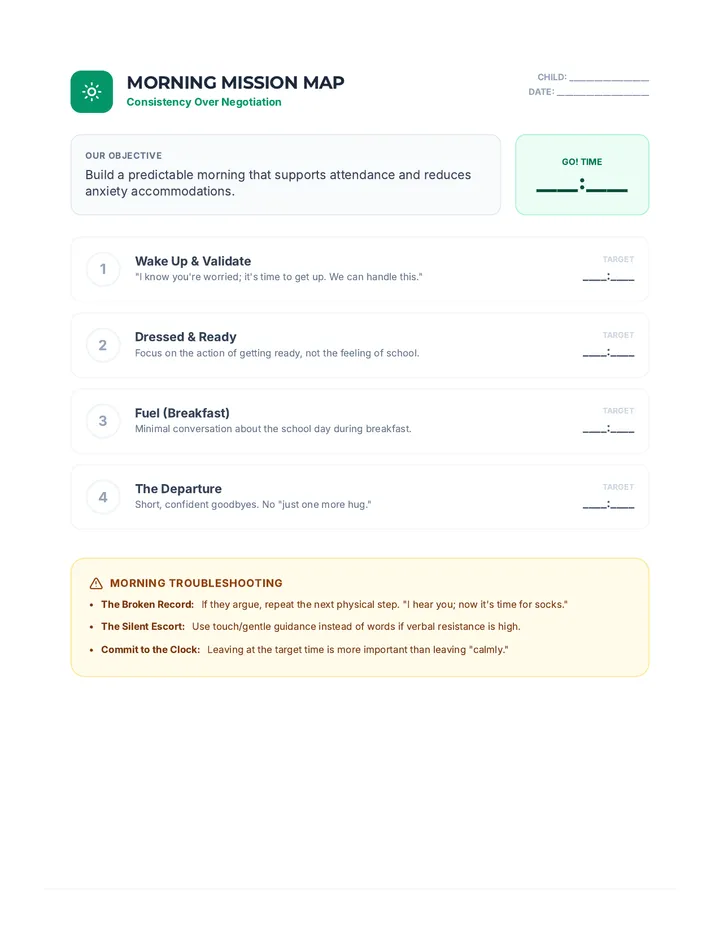 Morning Mission Worksheet