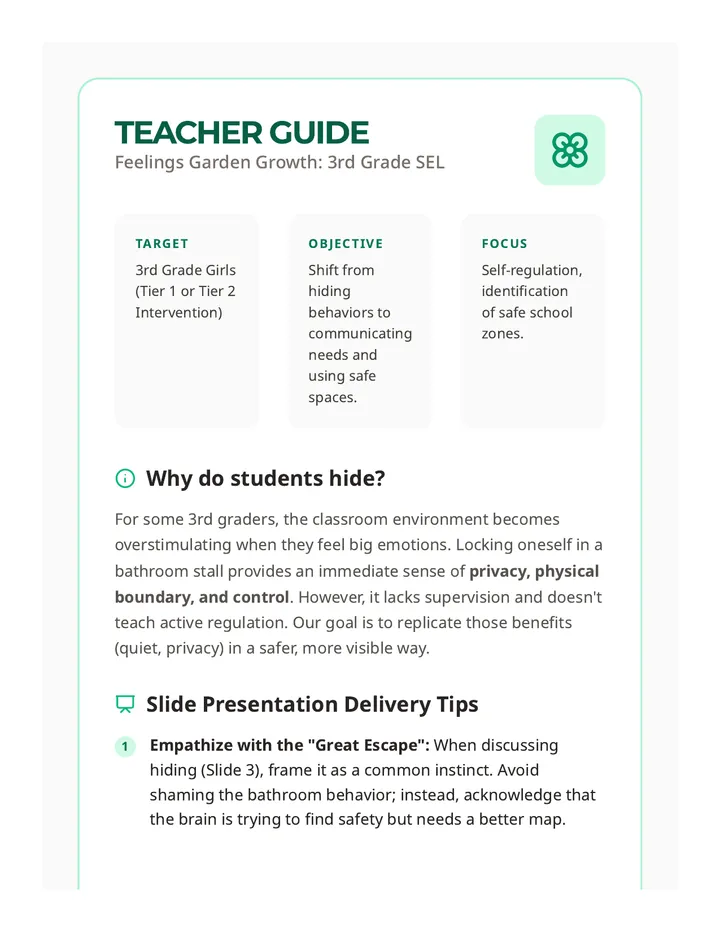 Feelings Garden Teacher Guide