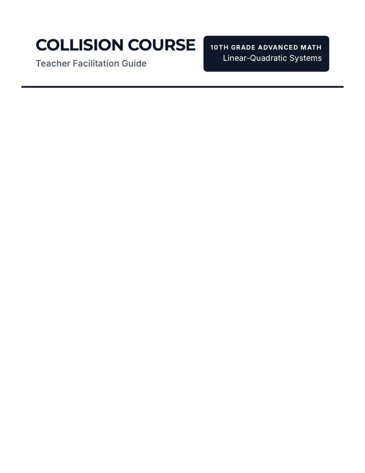 Collision Course Teacher Guide