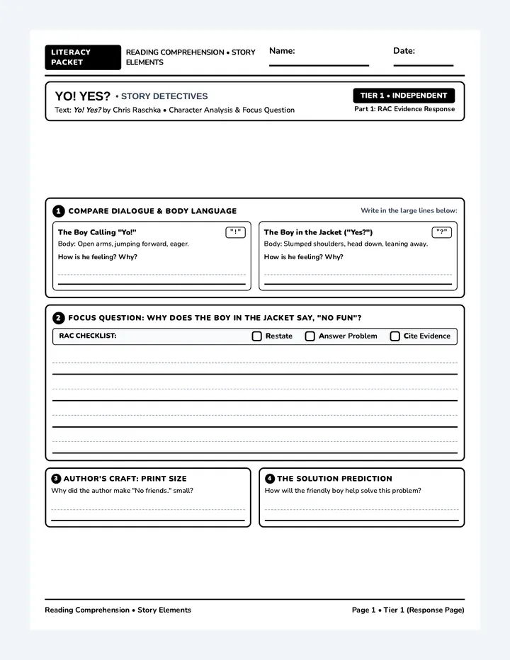 Friendship Feelings Work Packet