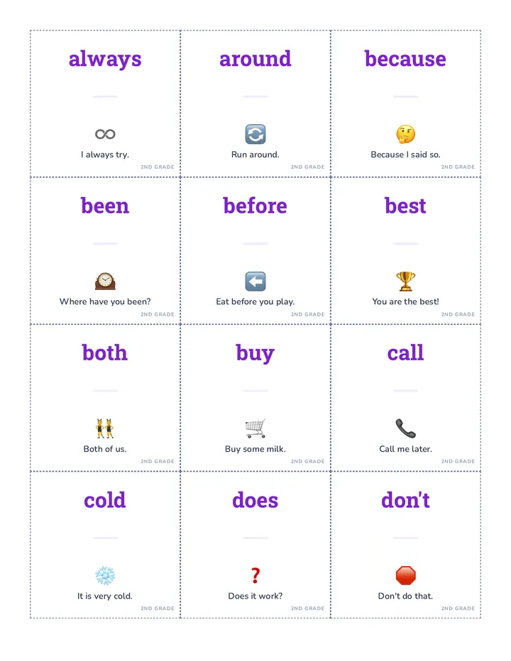 Word Garden 2nd Grade Flashcards