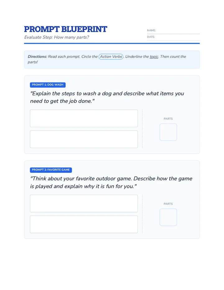 Prompt Parts Worksheet