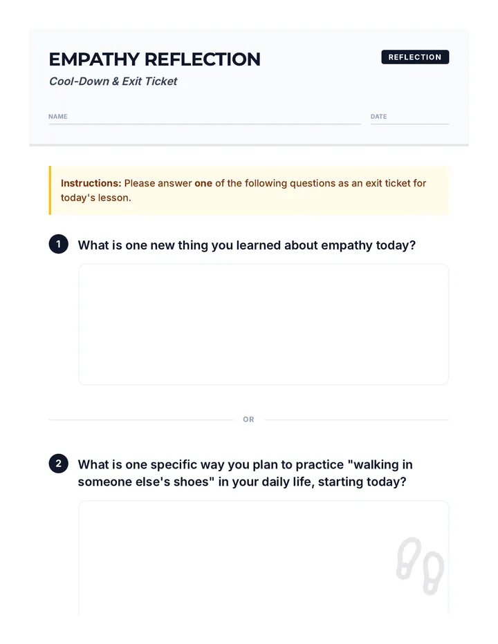 Empathy Reflection Cool-Down