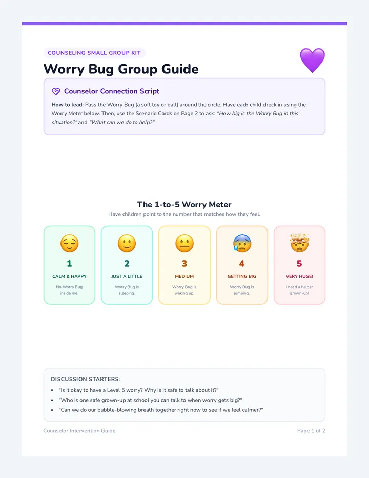 Worry Bug Counseling Kit