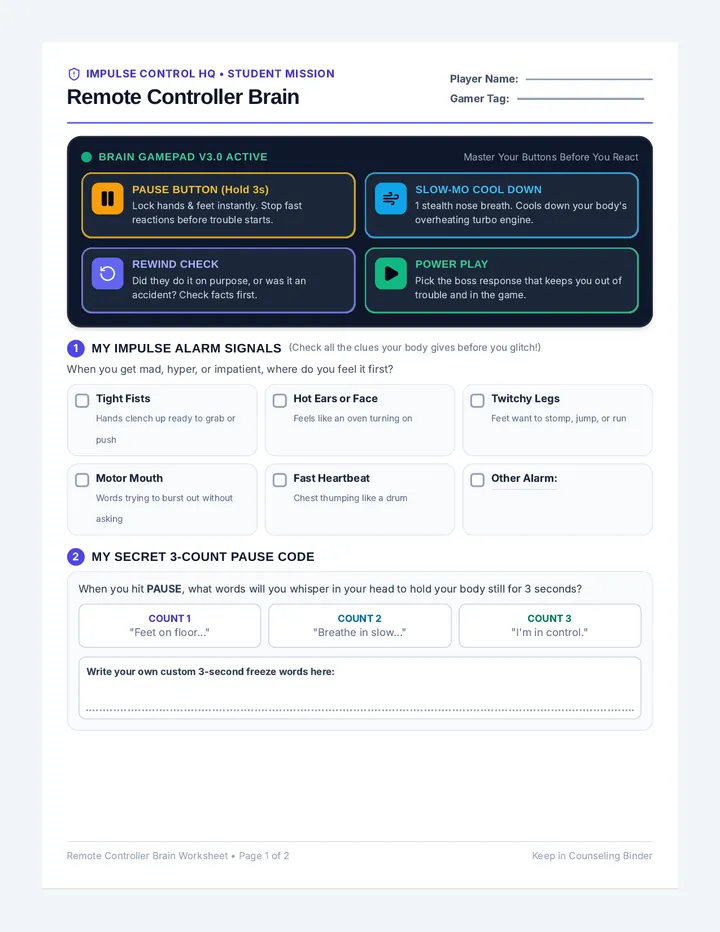 Remote Controller Student Worksheet