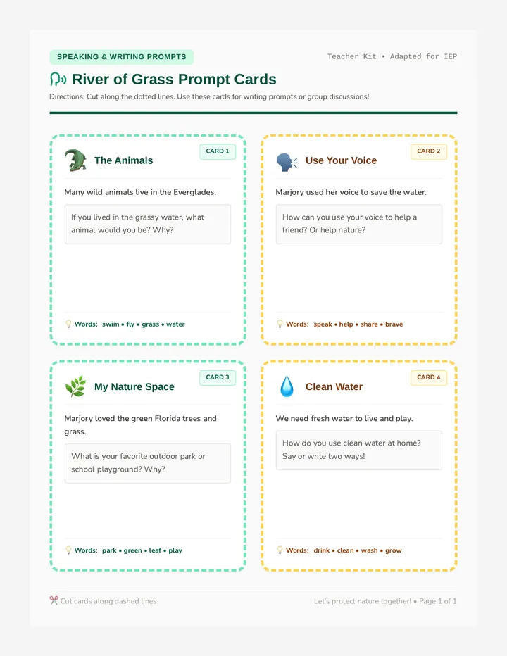 Everglades Prompt Cards