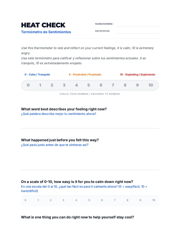 Heat Check Worksheet