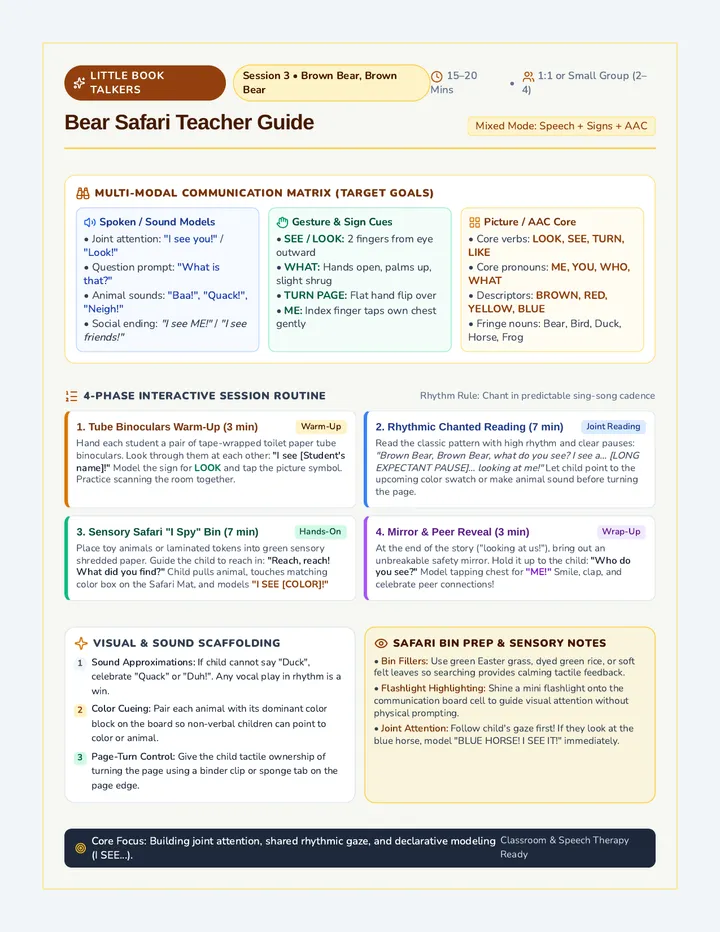 Bear Safari Teacher Guide