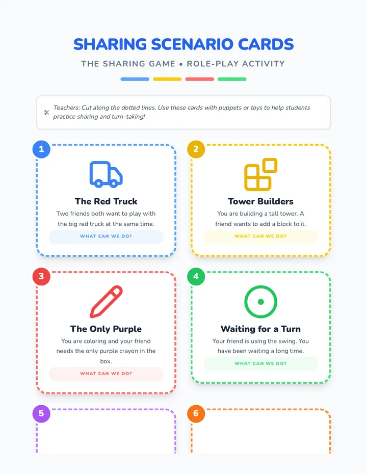 Sharing Game Scenario Cards