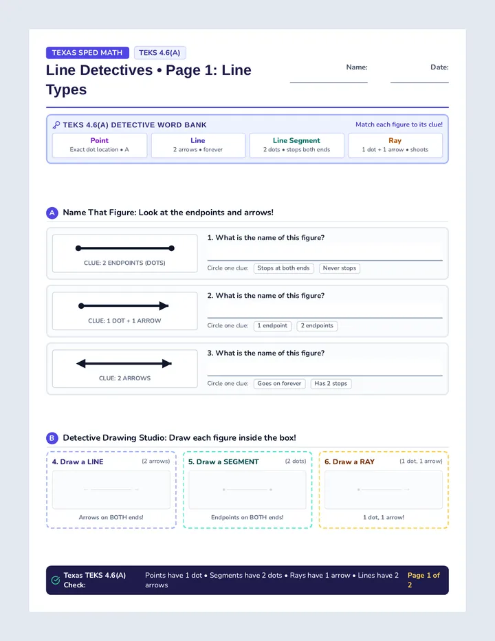 Line Detectives Practice Worksheet