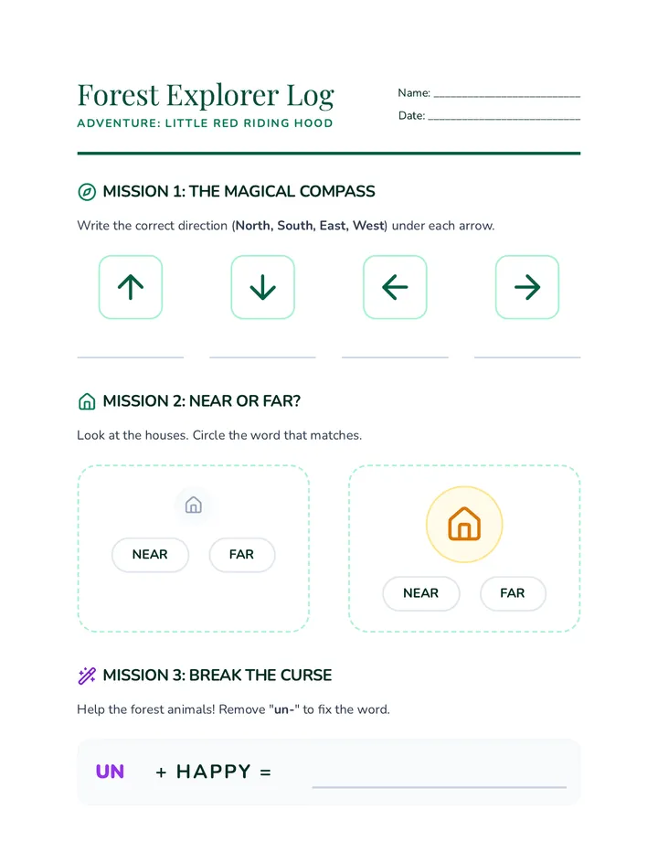 Forest Map Activity Sheet
