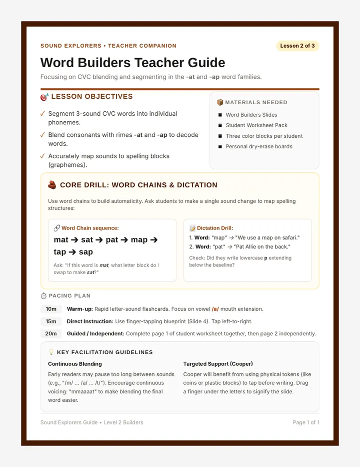 Word Builders Teacher Guide