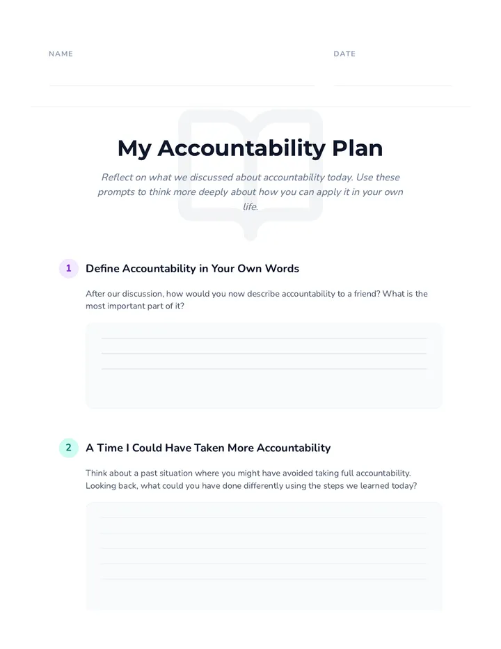 Accountability Plan Journal Prompt