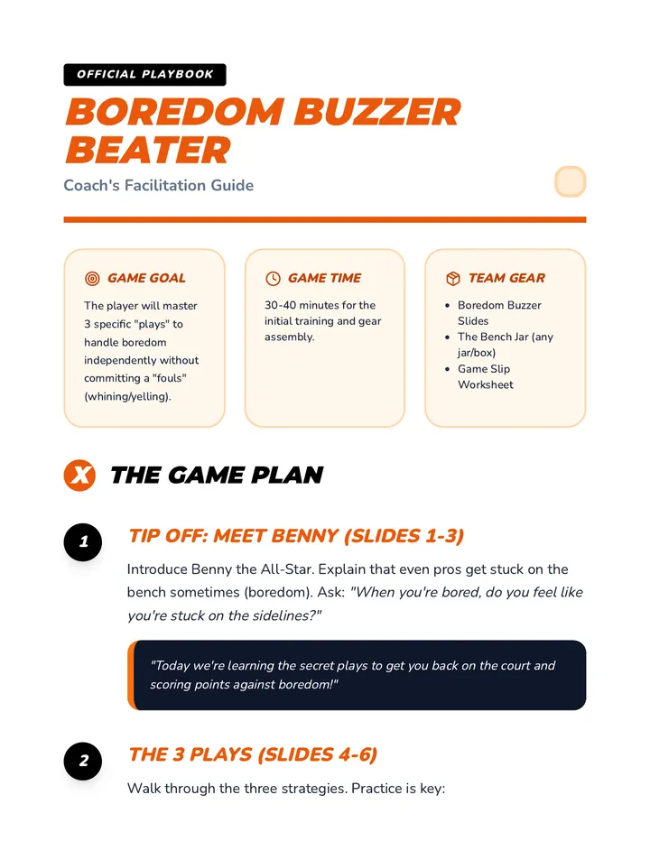 Boredom Buster Teacher Guide
