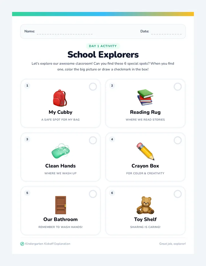 School Explorers Scavenger Hunt