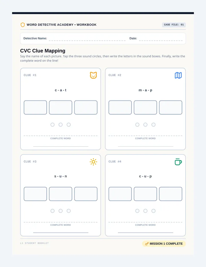 CVC Clues Student Workbook