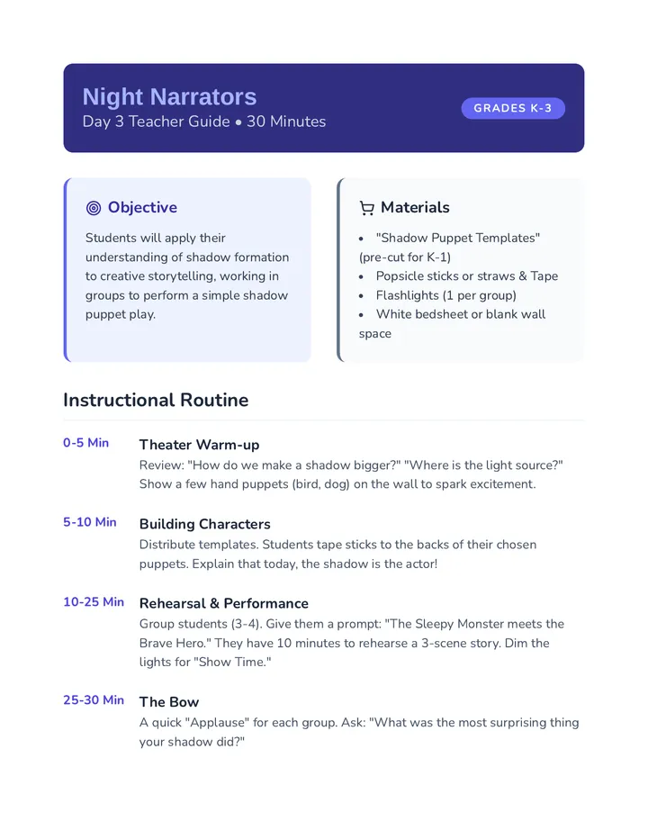 Night Narrators Teacher Guide
