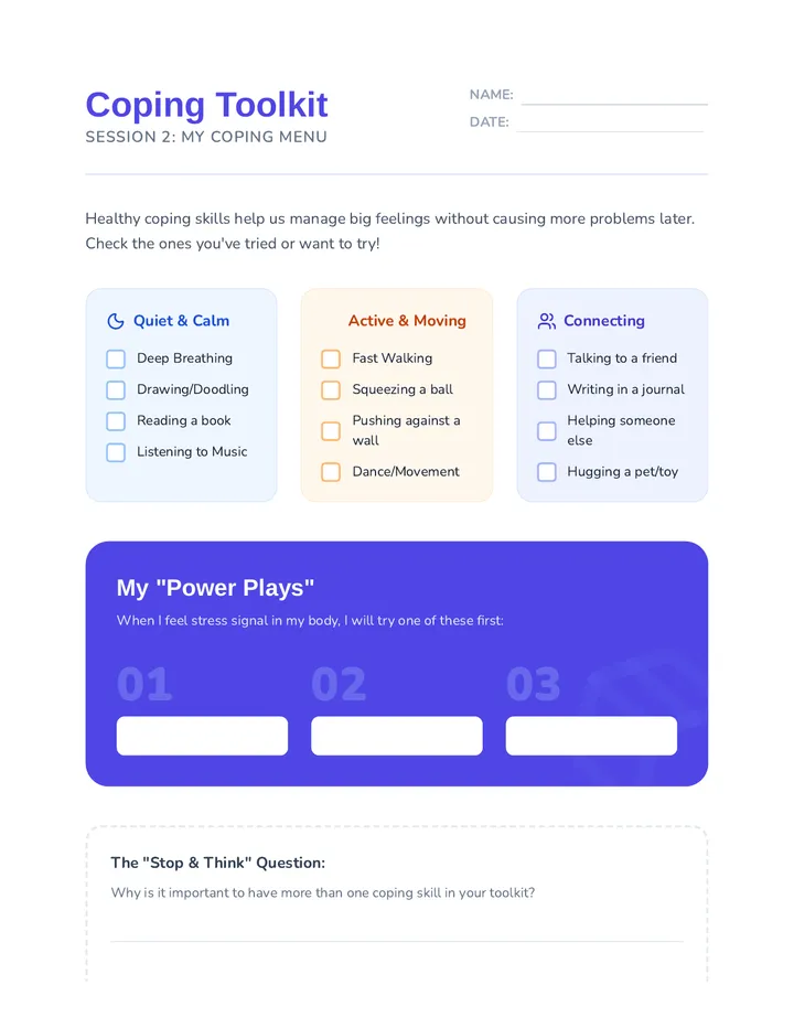 Coping Toolkit Worksheet