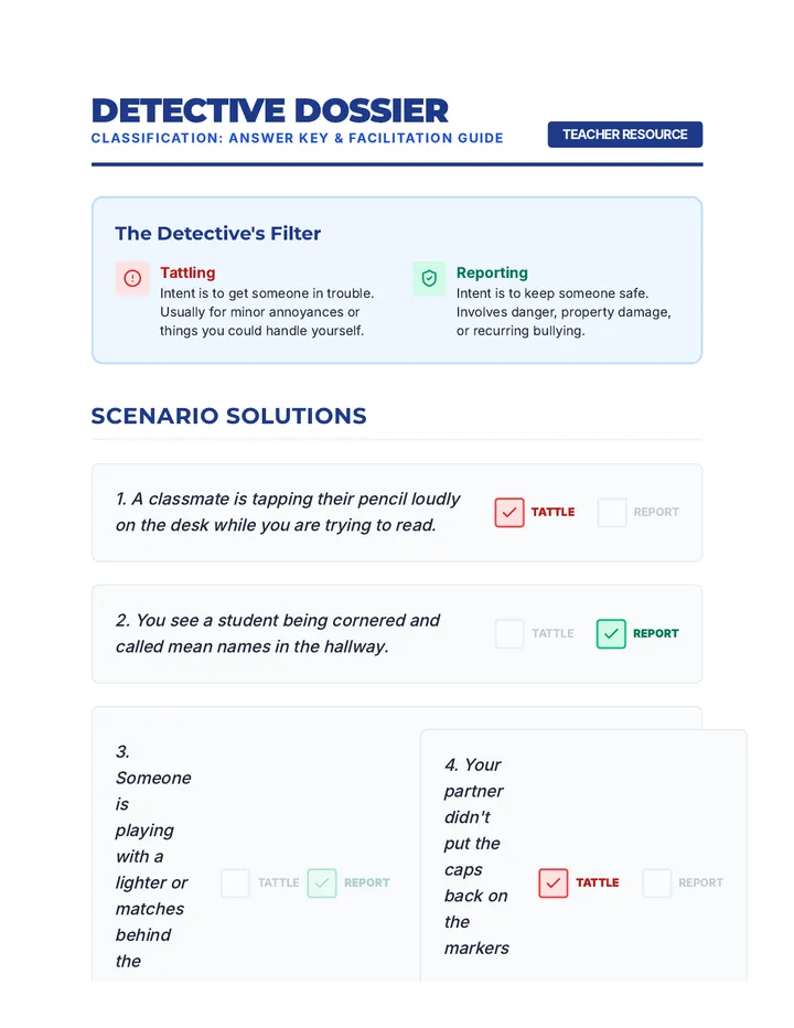 Dossier Answer Key