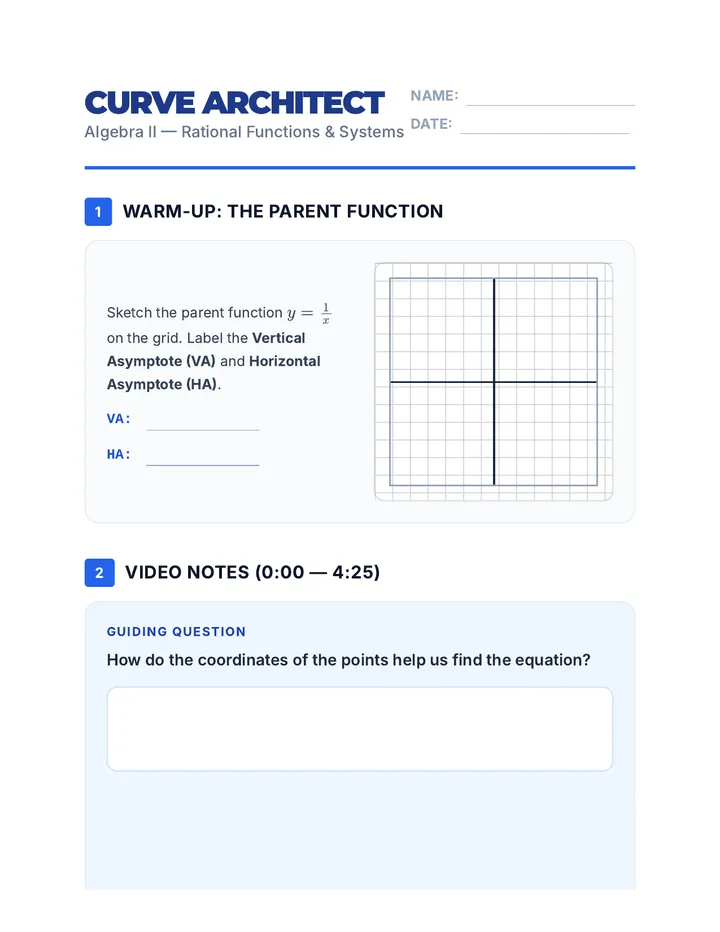 Curve Architect Worksheet