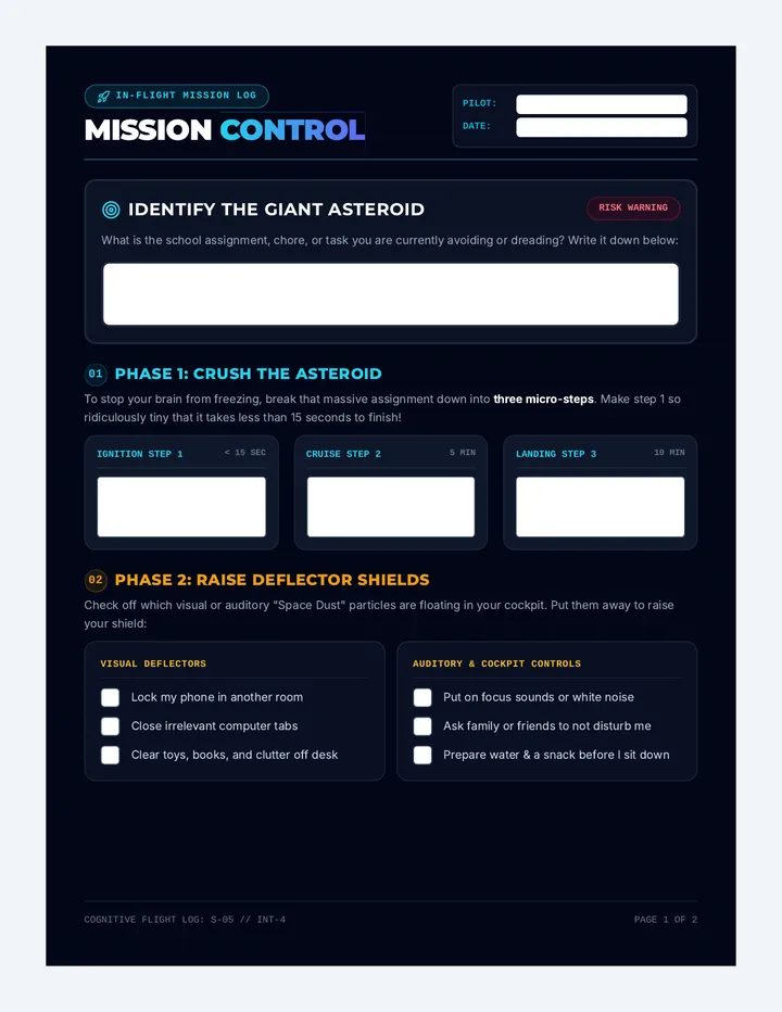 Mission Control Activity Sheet