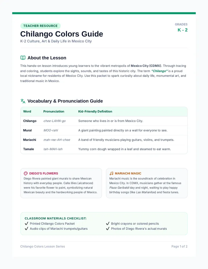 Chilango Colors Teacher Guide