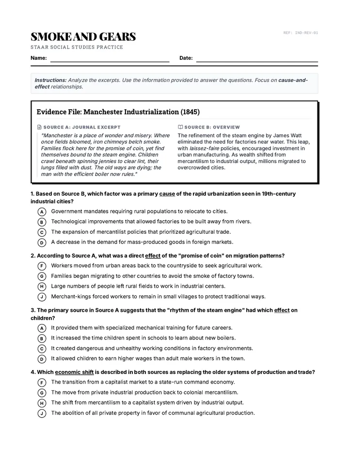 Smoke and Gears Student Worksheet