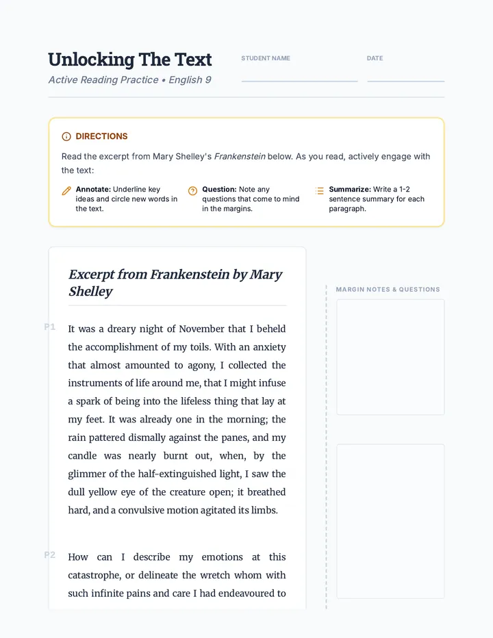 Unlocking The Text Activity