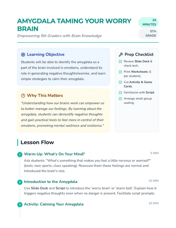 Amygdala Lesson Plan