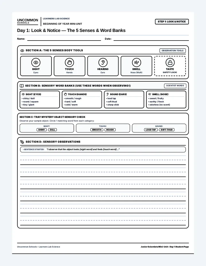 Junior Scientists Student Workbook