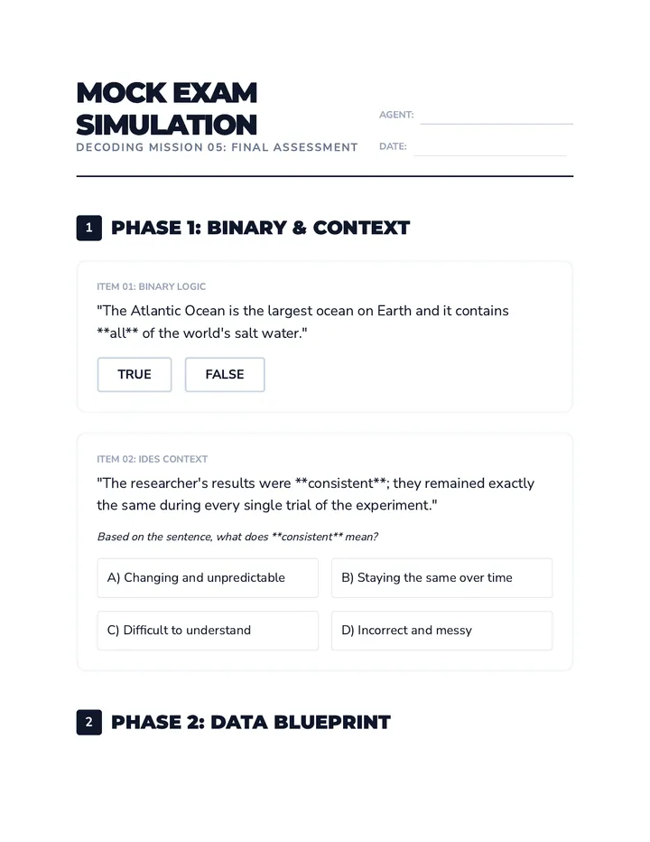 Mock Exam Decoder Assessment