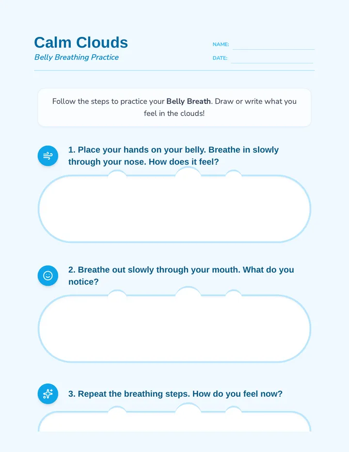 Calm Clouds Worksheet
