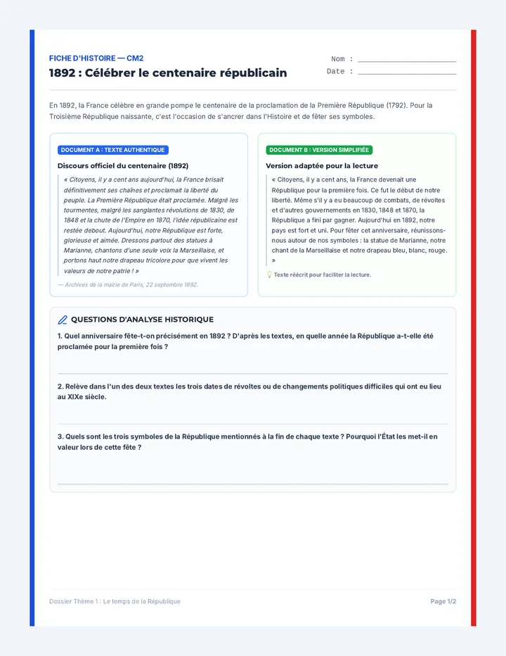 Sources Centenaire Colonisation Dossier