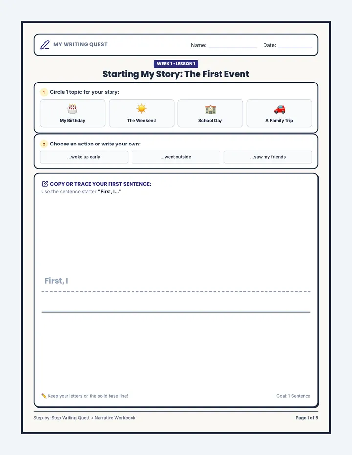 Narrative Writing Workbook