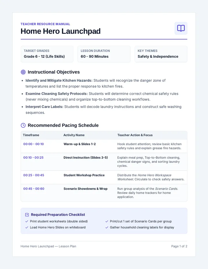 Home Hero Teacher Guide