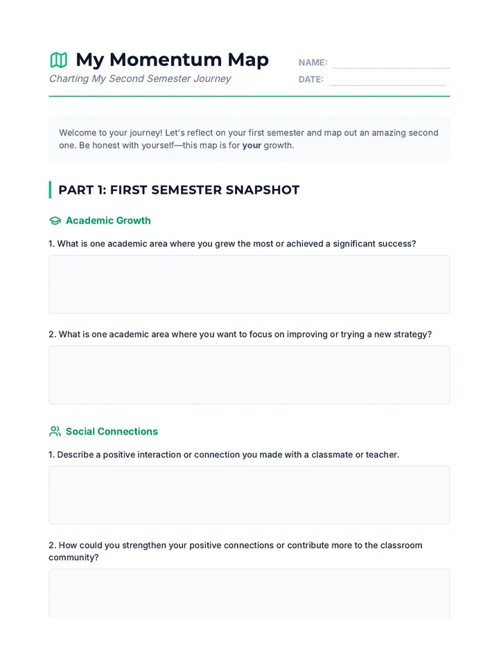My Momentum Map Worksheet