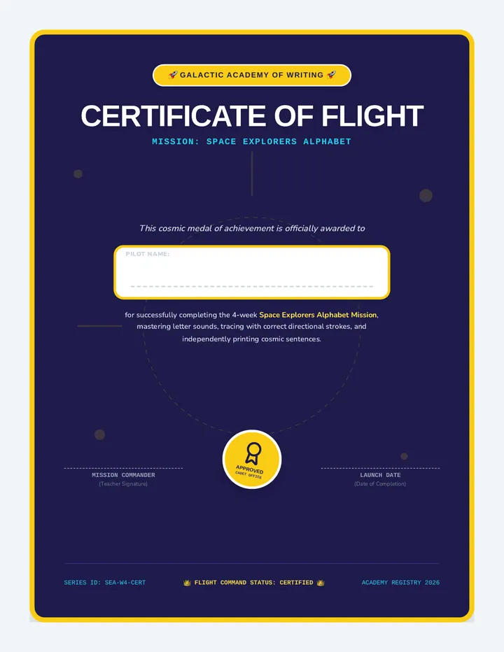 Galactic Phonics Certificate
