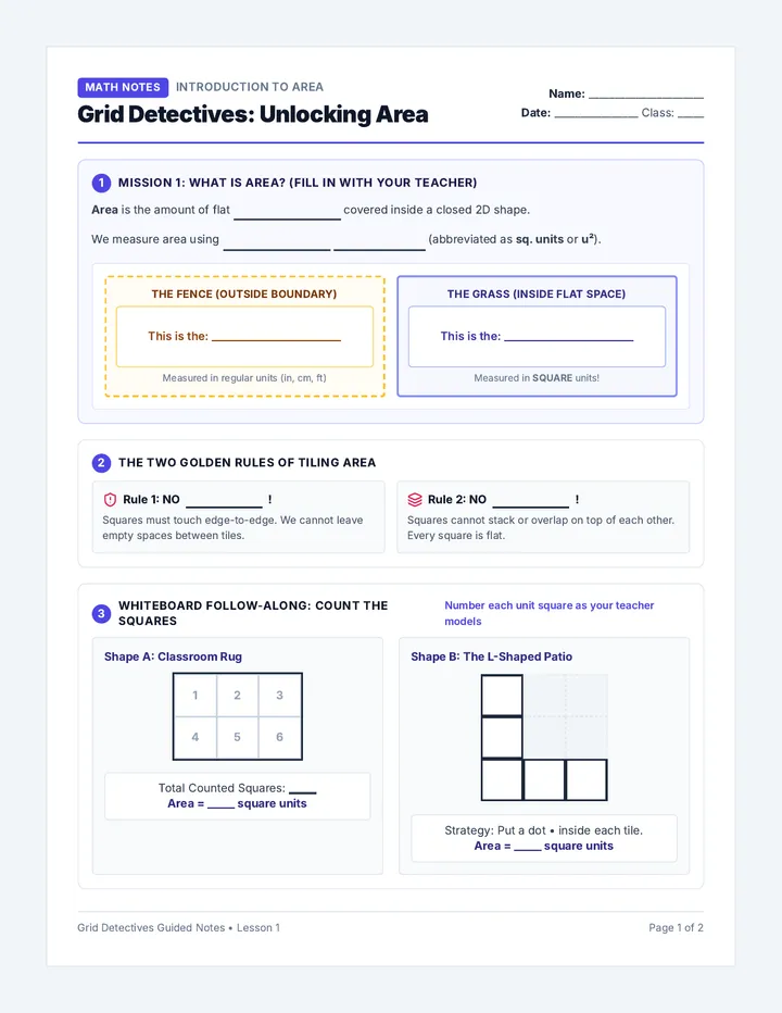 Grid Detectives Guided Notes