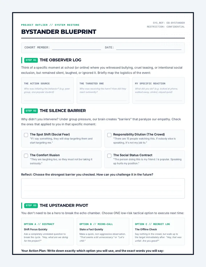 Bystander Blueprint Worksheet page 1