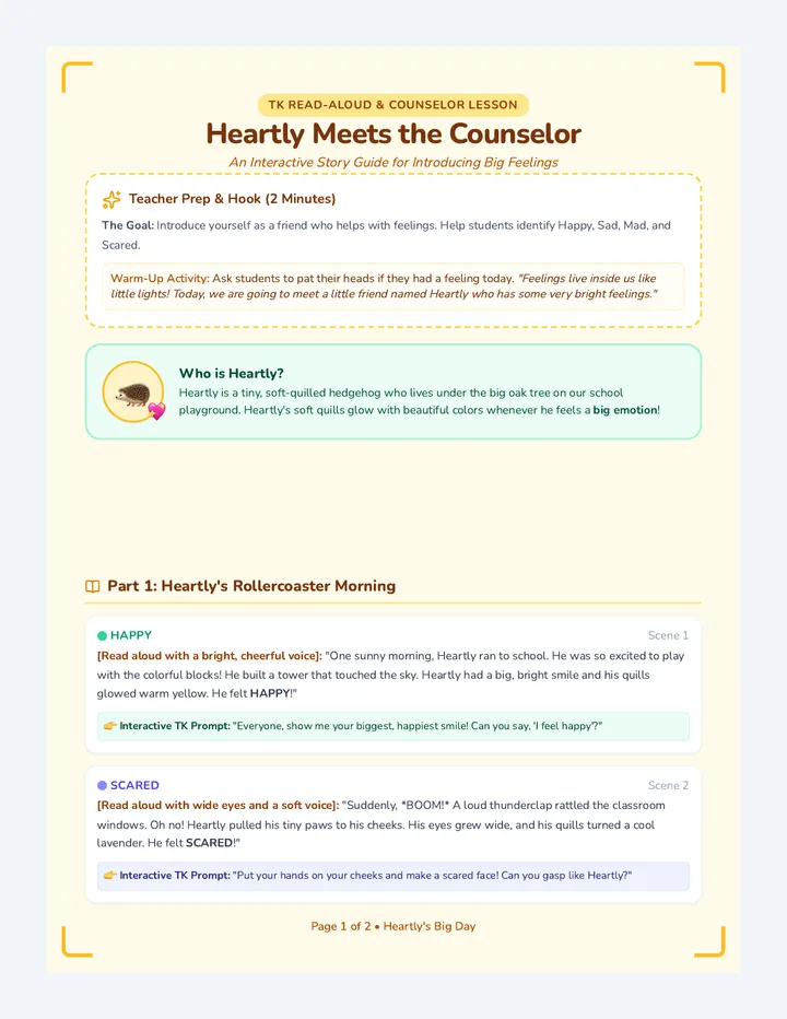 Heartly Meets the Counselor Story