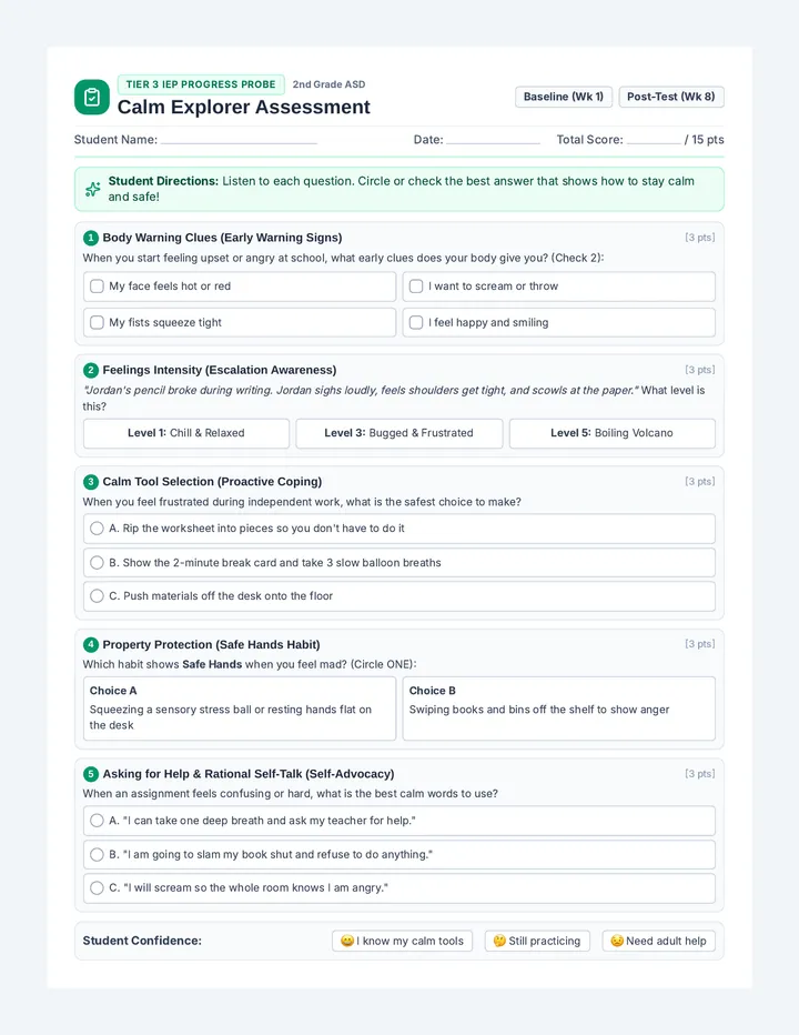 IEP Progress Assessment Quiz