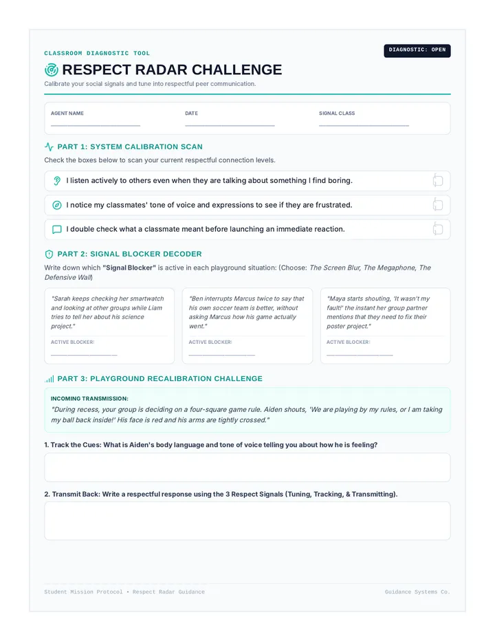 Respect Radar Worksheet