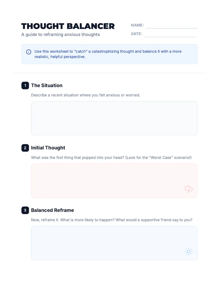 Thought Balancer Worksheet