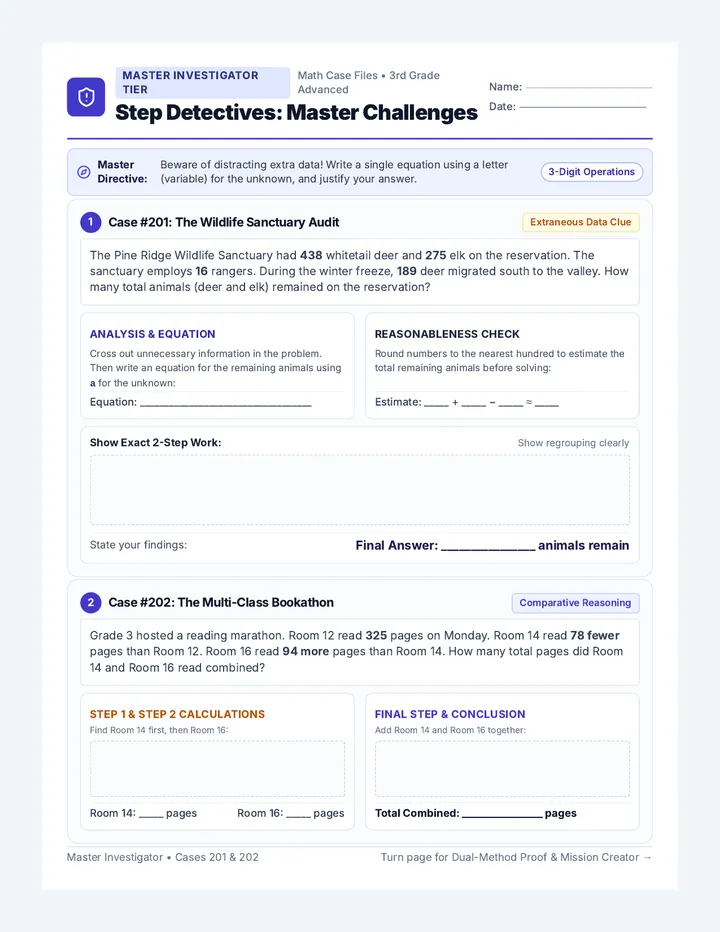Step Detectives Challenge Worksheet