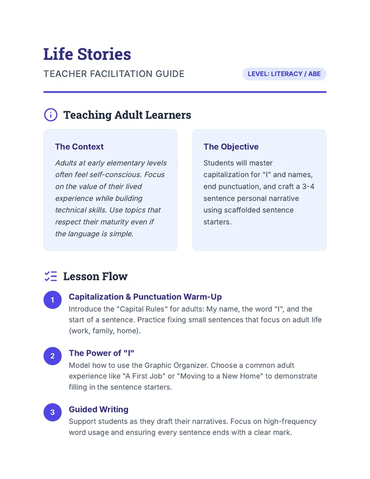 Life Stories Teacher Guide