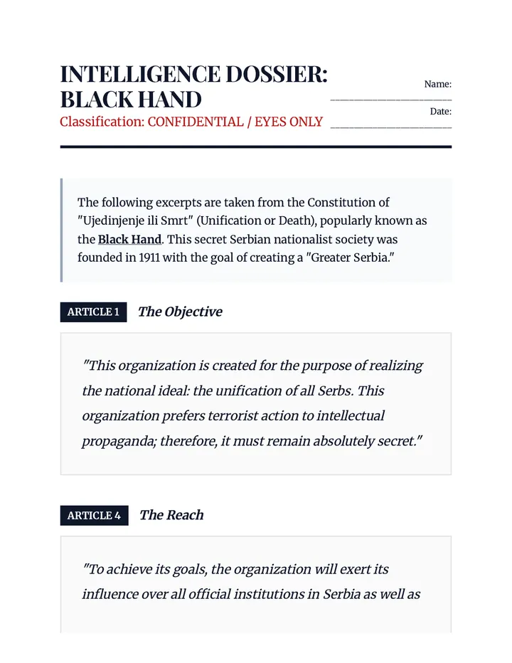 Black Hand Dossier