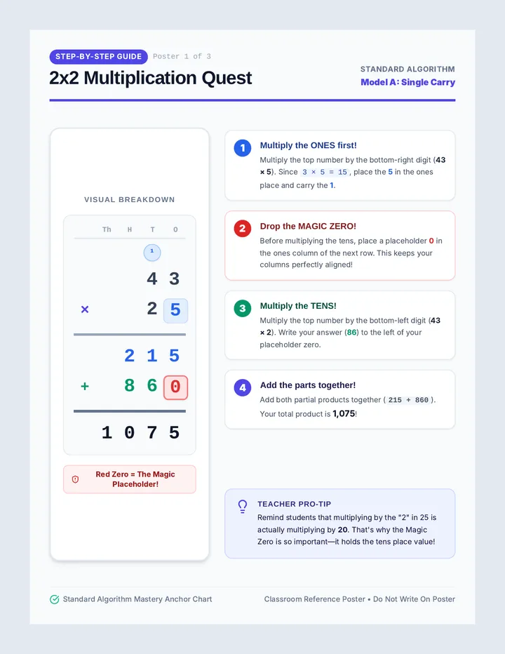 Multiplication Visual Anchor Posters
