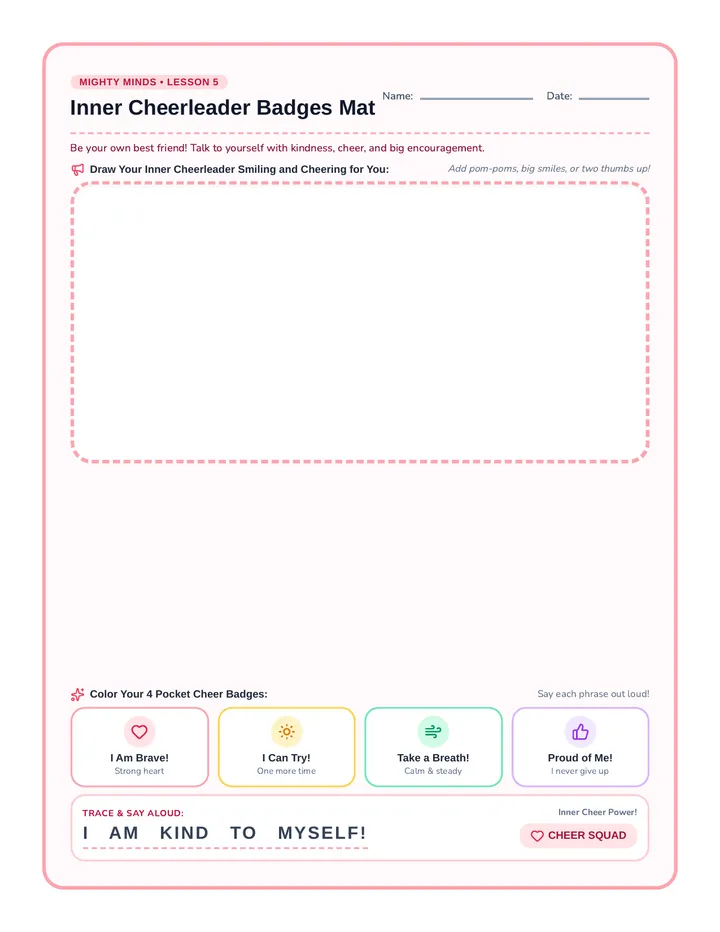 Cheerleader Badges Activity Mat